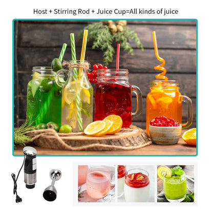 Immersion Hand Blender 400W Electric Handheld Portable Stick Mixer for Effortless Blending Smoothies Shakes Puree Round