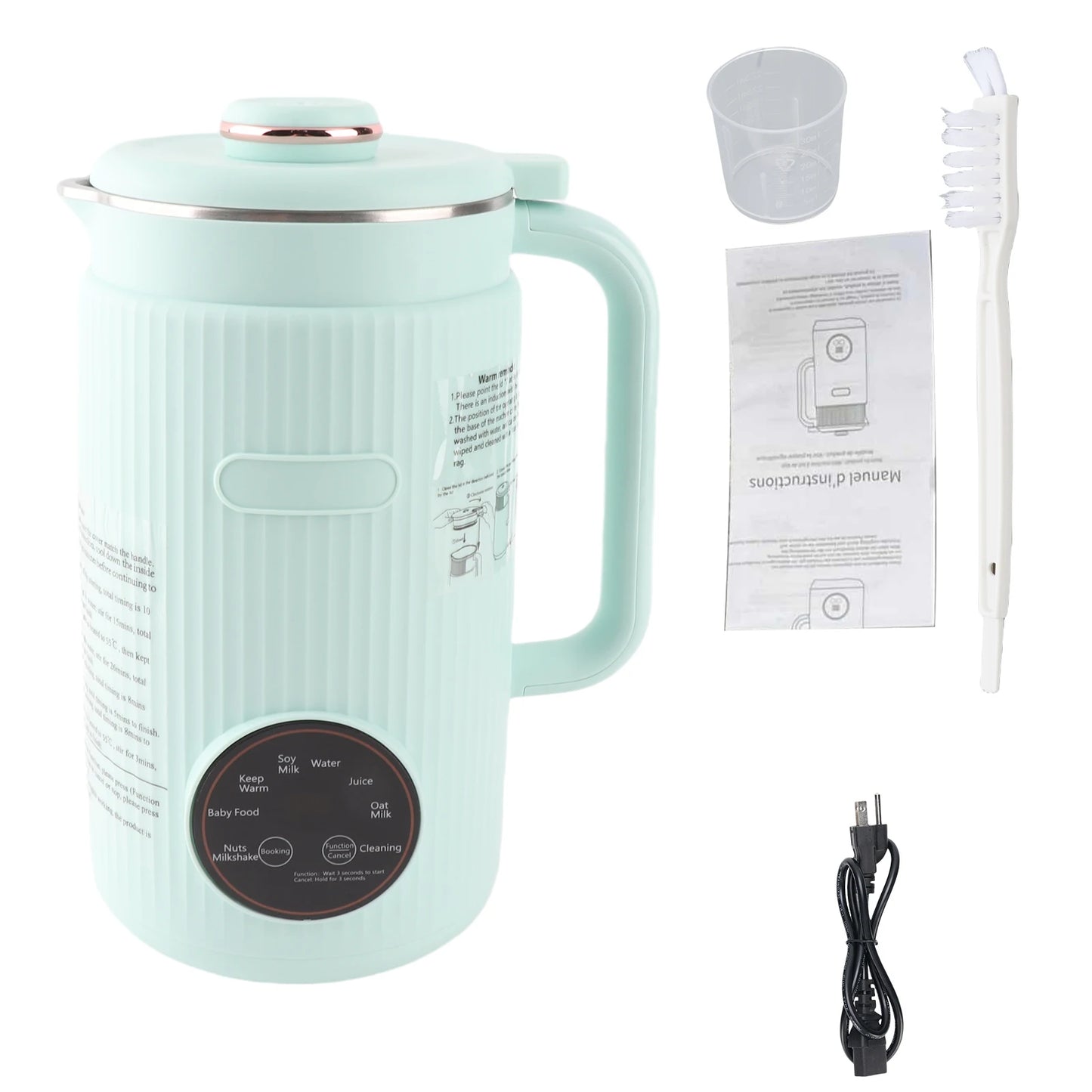 【New】Programmable Blender with Digital Display 12 Stainless Steel Blades Auto Cleaning 8H Keep Warm Function for Almond Milk