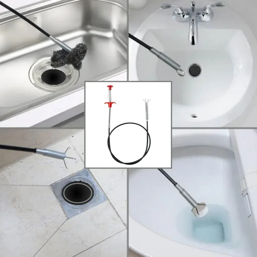 Kitchen Sink Cleaning Pipe Plunger and Sinks Sewer Toilet Unclogging With Grab Handle Factory Supply Four-jaw Pickup Unblocker