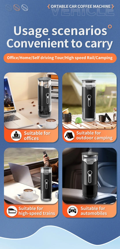 New Small Portable Coffee Maker Electric Capsule Coffee Brewer Portable Coffee Machine Fit Coffee Powder and Coffee Capsule
