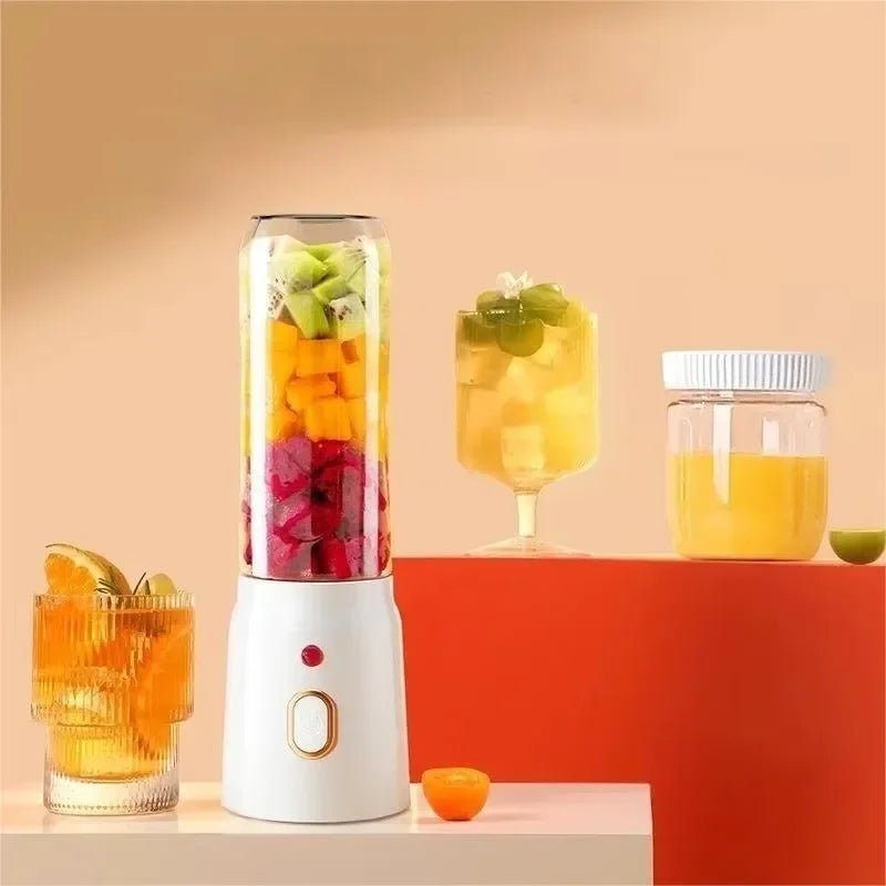 Portable Cordless Blender Juicer 450ml Electric Fruit Juicer USB Rechargeable Lemon Orange Juice Cup Smoothie Blendr