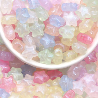 50pcs 10mm Mermaid Color Shiny Star Beads Acrylic Loose Spacer Beads For Jewelry Making Diy Charms Bracelet Necklace Earrings