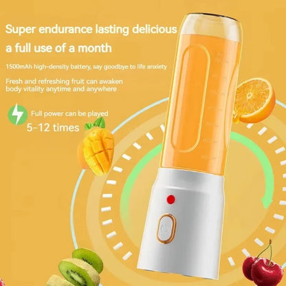 Portable Cordless Blender Juicer 450ml Electric Fruit Juicer USB Rechargeable Lemon Orange Juice Cup Smoothie Blendr