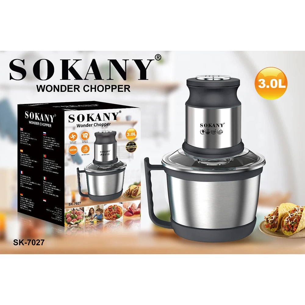 800W 3L Meat Grinder Electric Stainless Steel Blender Mixer Machine for Kitchen Food Processors Chopper Meat Mincer 220V 다지기