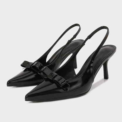 Summer High Heeled Sandals for Women Elegant Bow Decoration Fashion Party Wedding Slingback Sexy Stiletto Ladies Dress Shoes