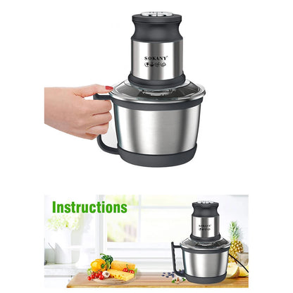 800W 3L Meat Grinder Electric Stainless Steel Blender Mixer Machine for Kitchen Food Processors Chopper Meat Mincer 220V 다지기