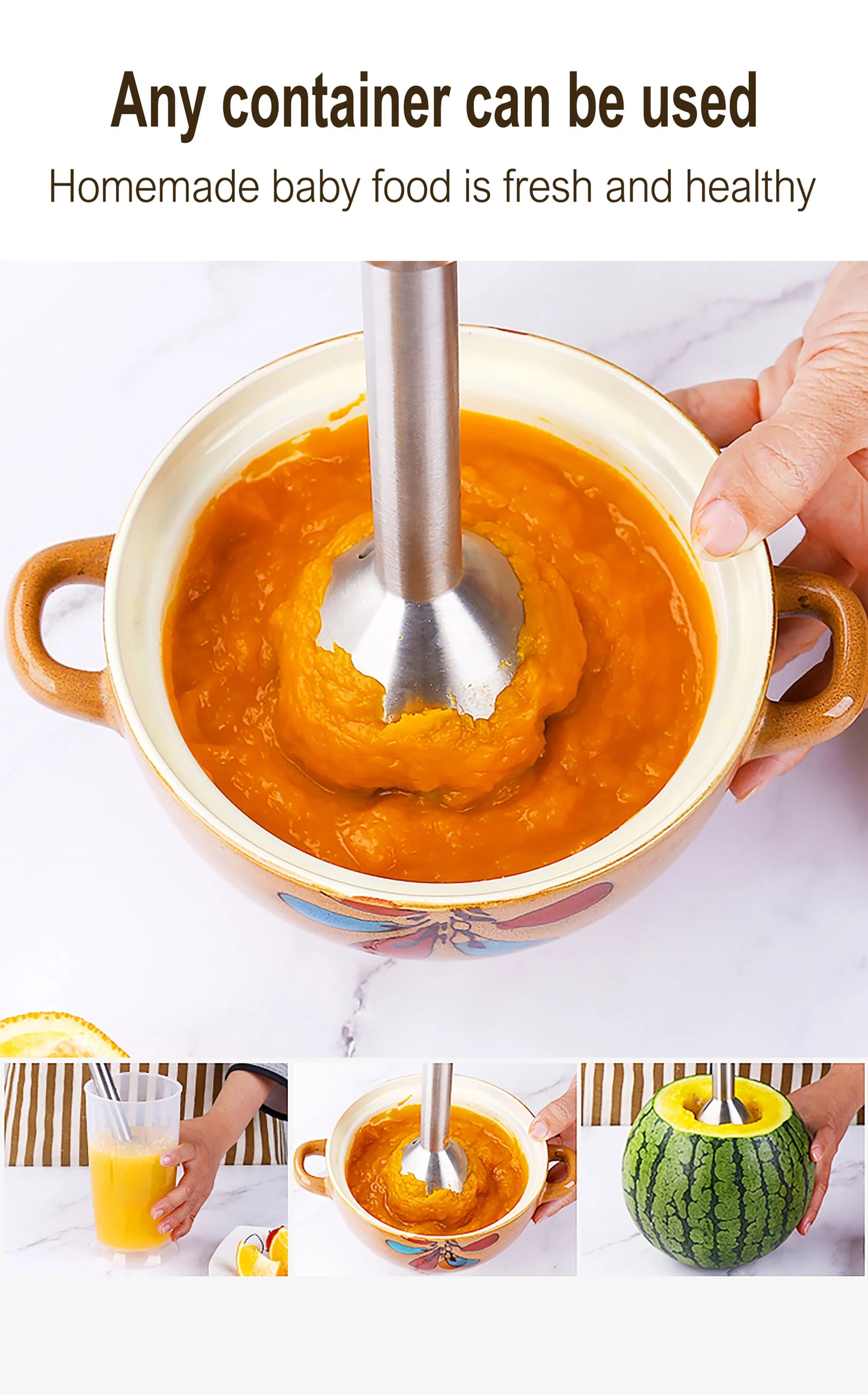 Blender Electric Food Mixer Kitchen Detachable Hand Blender Egg Beater Vegetable Stand Blend Stainless Steel Blade 220V Sonifer