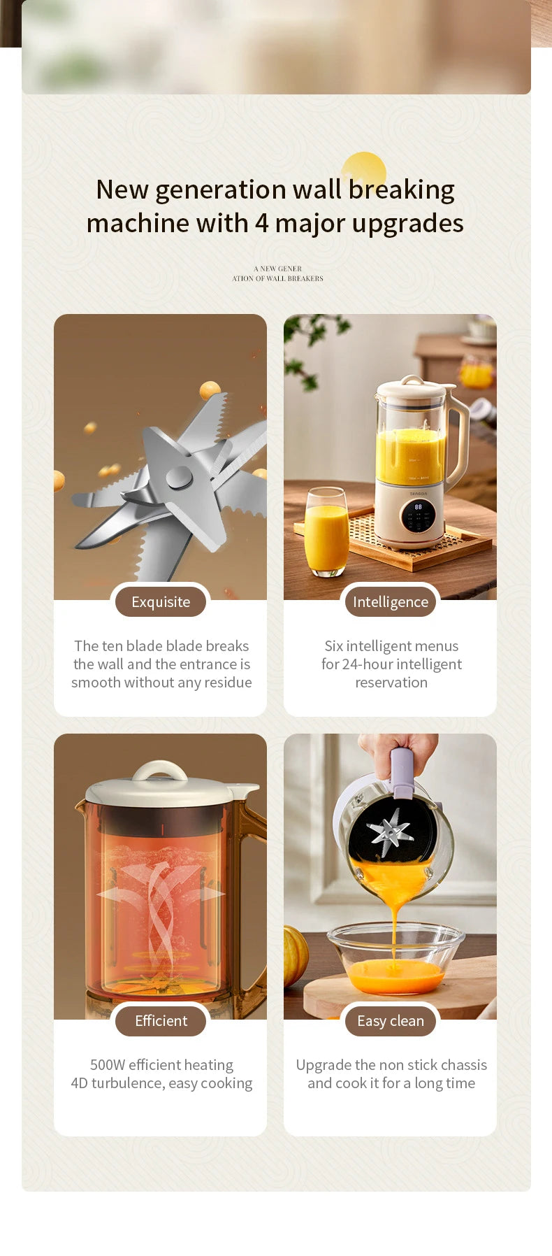800ml Soy Milk Machine Electric Juicer Blender Mixer Soybean Milk Maker Wall Breaking Machine Rice Paste Maker Breakfast Machine