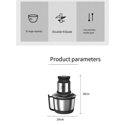 800W 3L Meat Grinder Electric Stainless Steel Blender Mixer Machine for Kitchen Food Processors Chopper Meat Mincer 220V 다지기