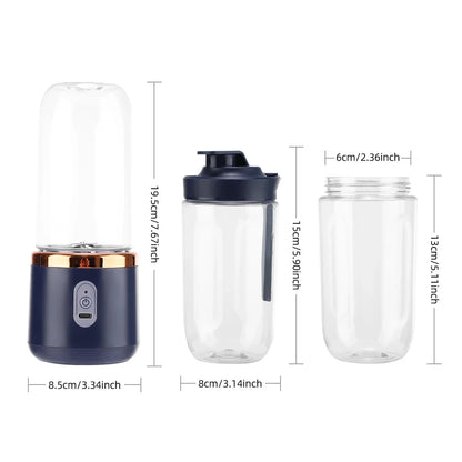 Electric Portable Blender Bottle with 6 Blades Multifunctional Fresh Juice Smoothie Maker Ice Crush Cup Food Processor