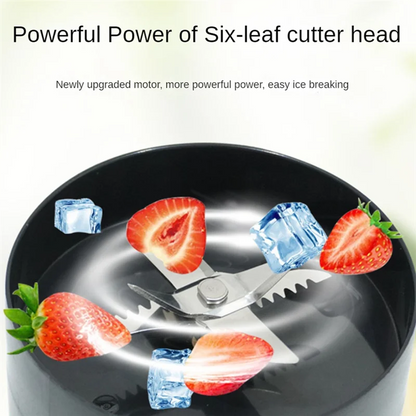 SOFT-Portable Personal Blender For Shakes And Smoothies Blender With 6 Blades USB Rechargeable Handle And Straw Lid Blender