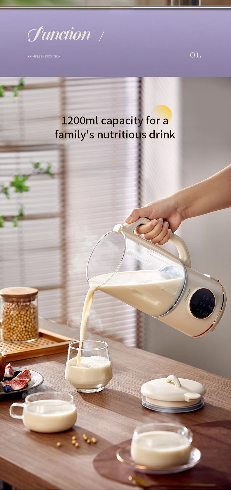 800ml Soy Milk Machine Electric Juicer Blender Mixer Soybean Milk Maker Wall Breaking Machine Rice Paste Maker Breakfast Machine