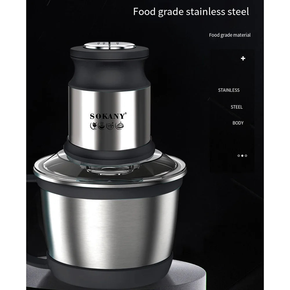 800W 3L Meat Grinder Electric Stainless Steel Blender Mixer Machine for Kitchen Food Processors Chopper Meat Mincer 220V 다지기