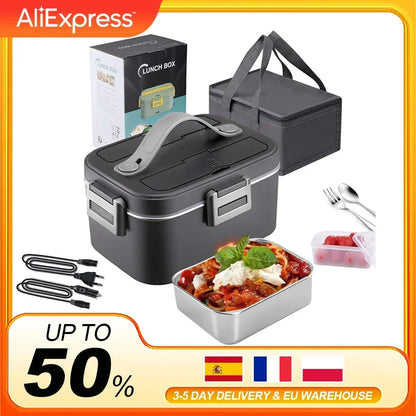 1.8 L 75W Electric Lunch Box Food Warmer Portable Food Heater for Car Or Home - Leak Proof, Lunch Heating Microwave for Truckers