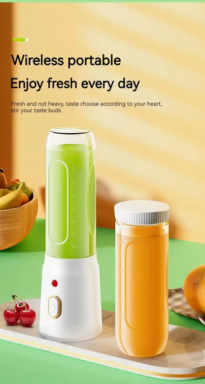 Portable Cordless Blender Juicer 450ml Electric Fruit Juicer USB Rechargeable Lemon Orange Juice Cup Smoothie Blendr