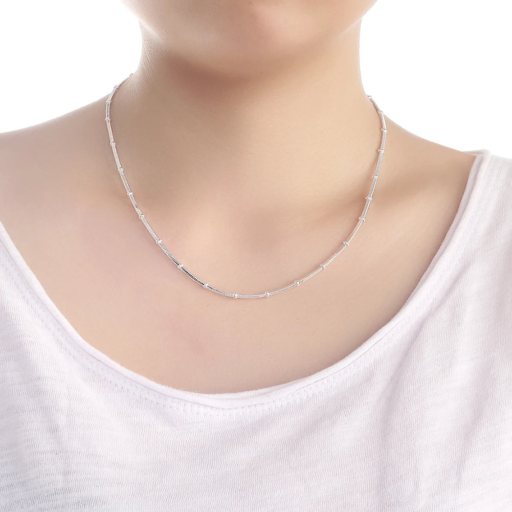 45-60cm 925 Sterling Silver Snake Chain Necklace Jewelry European Style Popular Women Mens Cute Charms Fashion Christmas Gift