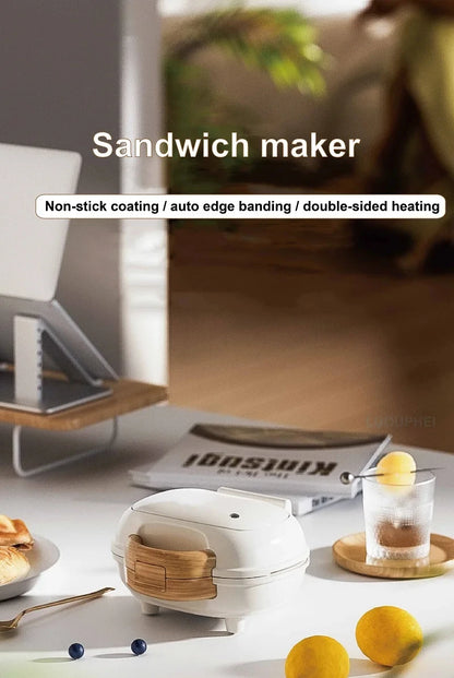 500W Sandwich Machine Fast Breakfast Machine Home Hot-pressed Toasted Non-stick Bread Mini Panini Machine Multi-function Toaster