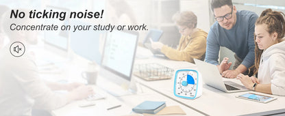 Yunbaoit Visual Timer with Night Light, 60-Minute Countdown Timer for Kids and Adults, Silent Timer for Home, Kitchen, Or School
