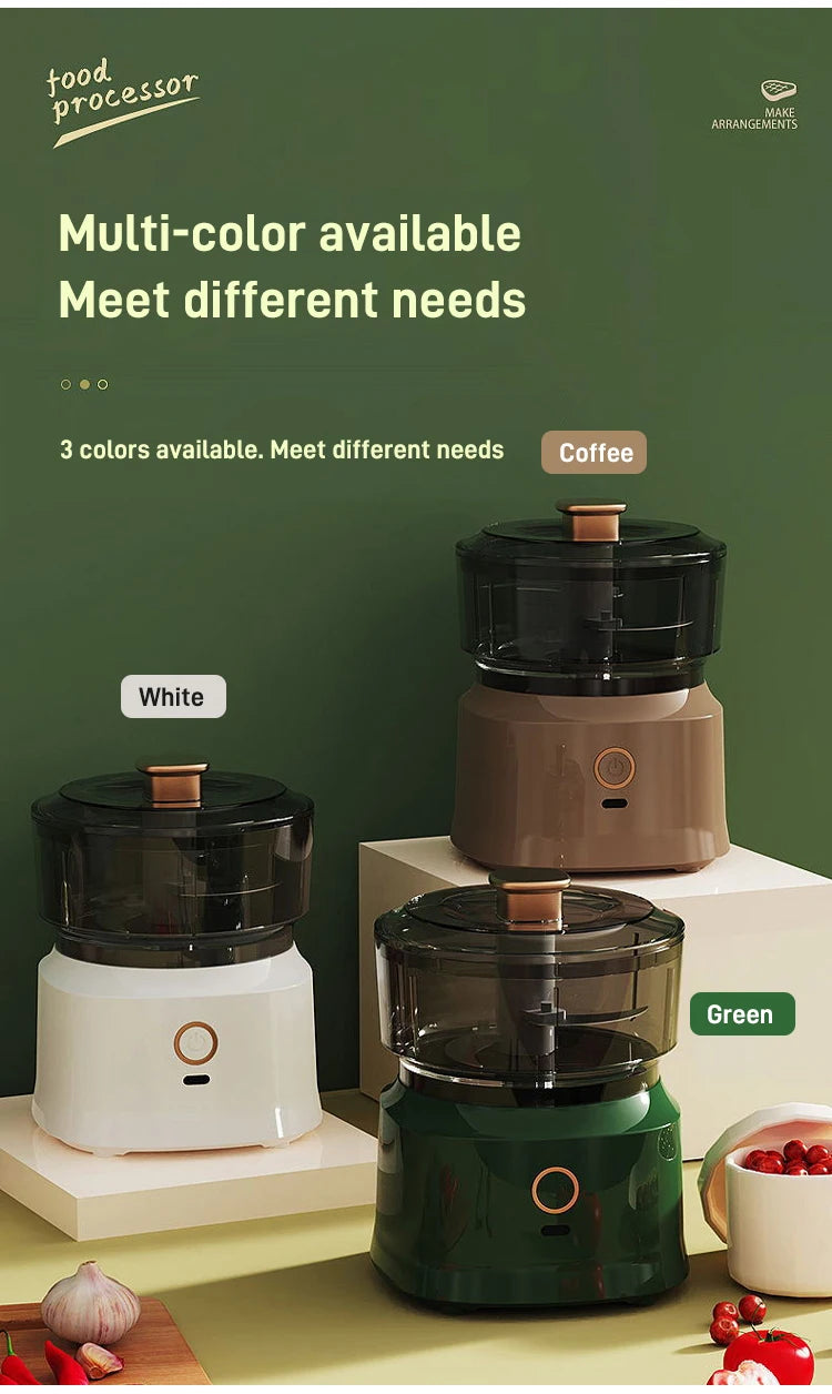 350ml Mini Kitchen Food Processor Multifunctional Cordless Electric Meat/Garlic Grinder Household Baby Food Processor