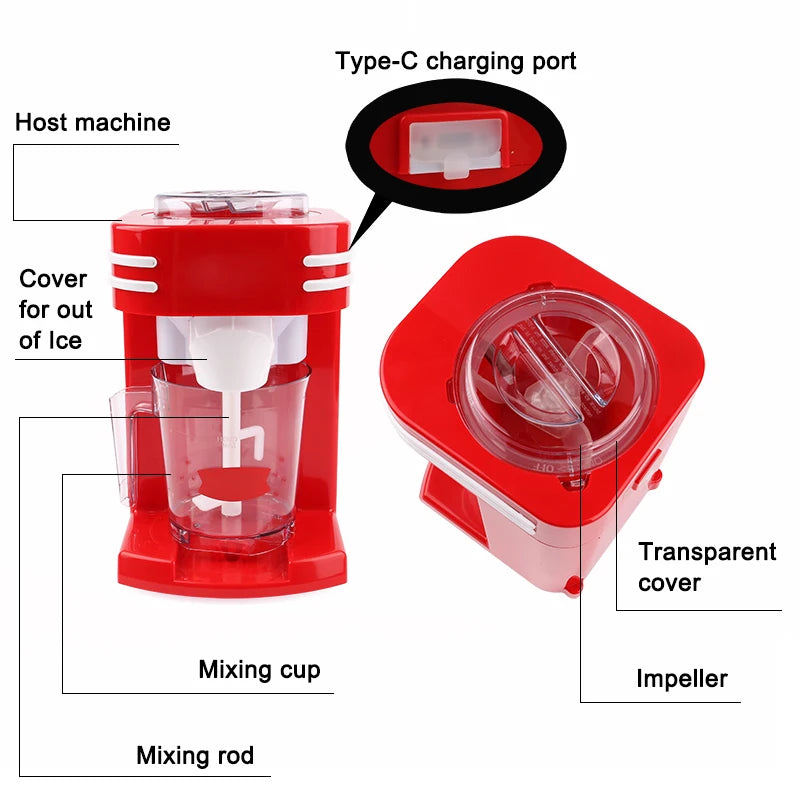 Electric Ice Crusher Planer Snow Cone Drink Blender Slushy Maker Mixer Automatic Smoothies Shaver Breaking Block Shaving Machine
