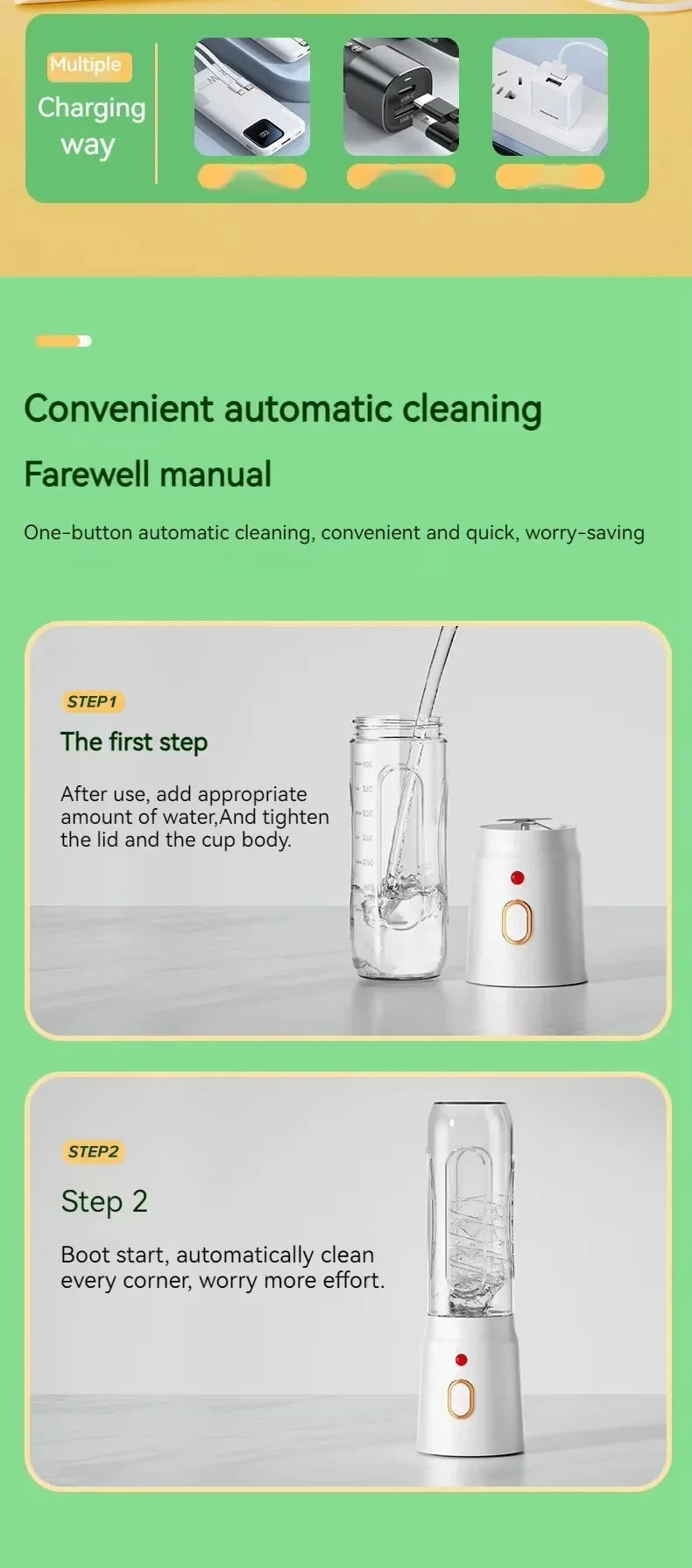 Portable Cordless Blender Juicer 450ml Electric Fruit Juicer USB Rechargeable Lemon Orange Juice Cup Smoothie Blendr
