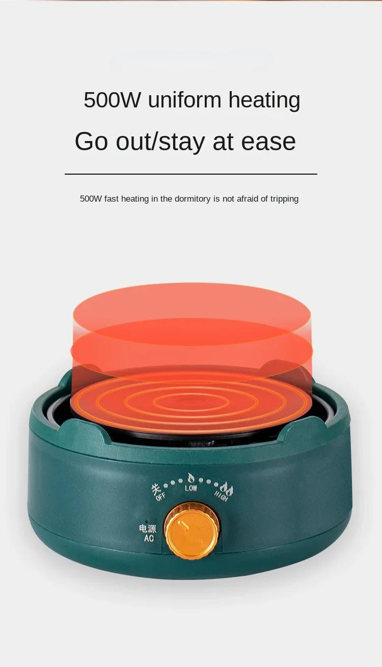 New mini two-stage adjustable electric stove,compatible with various containers,used for boiling water,milk,tea,soup,stir frying