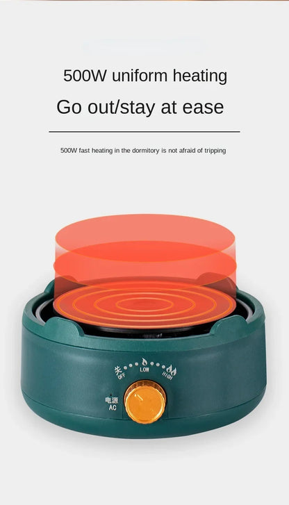 New mini two-stage adjustable electric stove,compatible with various containers,used for boiling water,milk,tea,soup,stir frying