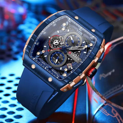CURREN 8442 Unisex Men's Quartz Watch Waterproof Multi-functional 6-Hand Wristwatch with Calendar Functions