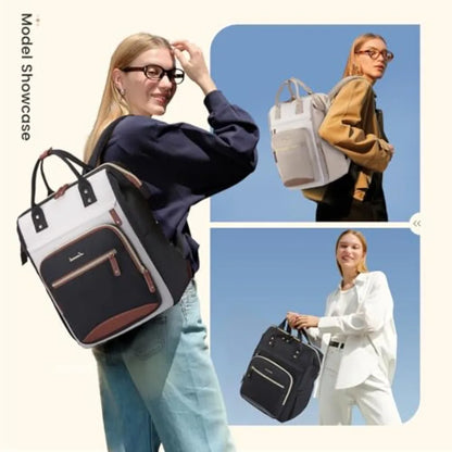 Laptop Backpack for Women Work Bag with Large Capacity Cup Side Pocket 15.6 Inch Waterproof Computer Backpacks Purse College Bo