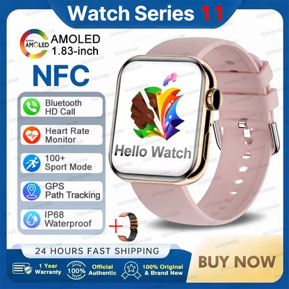 2026 New For iOS Watch Series 11 Smart Watch Ultra HD AMOLED GPS NFC Heart Rate IP68 Waterproof Sport Fitness Call Smartbracelet