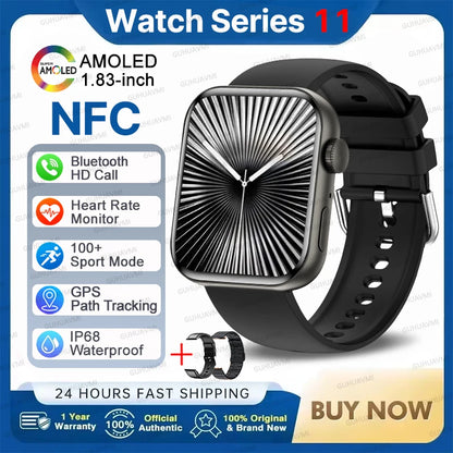 2026 New For iOS Watch Series 11 Smart Watch Ultra HD AMOLED GPS NFC Heart Rate IP68 Waterproof Sport Fitness Call Smartbracelet