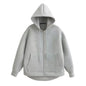 HH 2026 Casual Women's Soild Zipper Hoodie Long Sleeve Big Pocket Zipper Jacket With Hood Female Loose Outerwear Coat Tops