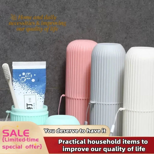 1/4Pcs Travel Camping Storage Box Organizer Travel Toiletries Storage Cup New Creat table Toothbrush Protect Holder Cup Case