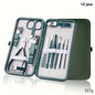Professional 7-18 Piece Nail Care Kit Stainless Steel Manicure & Pedicure Set with Travel Case for On-the-Go Grooming