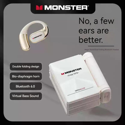Sales MONSTER AC530 Wireless Bluetooth Earphones Noise-Canceling Wireless Bio-Fiber Dynamic Driver Foldable Music Earphones Gift