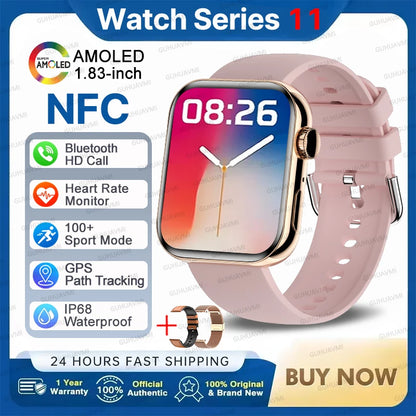 2026 New For iOS Watch Series 11 Smart Watch Ultra HD AMOLED GPS NFC Heart Rate IP68 Waterproof Sport Fitness Call Smartbracelet