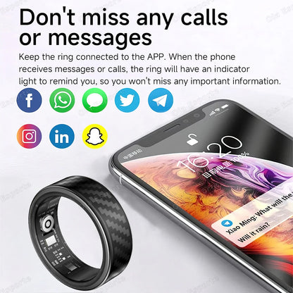 Newest Smart Ring Call Message Notification Hand Gestures Control Health Monitoring IP68 5ATM Waterproof Ring Men Women 2025 New