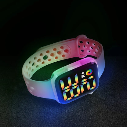 Children's Smart Electronic Watch LED Colorful Glowing Touch Screen Student Sports Watch Boys and Girls Festival Gift