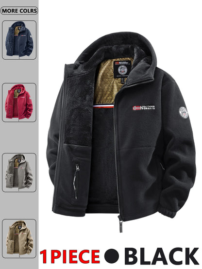 Men's Autumn and Winter Outdoor Hooded Jacket, Suitable for Daily Wear at Home, for Travel, Parties, Commuting, Outdoor Fashion Versatile, Enhances Temperament, Streetwear, Travel Wear.
