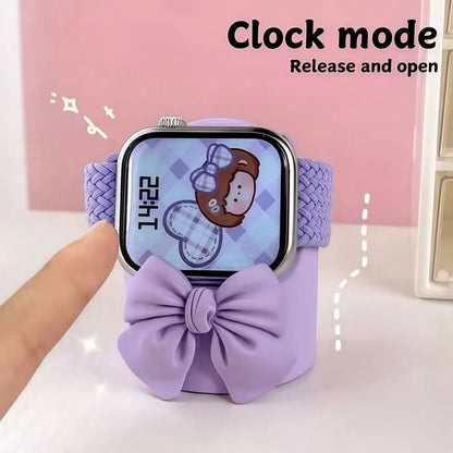 Bow Smart Watch Charger Stand Anti-slip Shockproof Watch Charging Dock Silicone Portable Watch Desktop Stand for Apple Watch