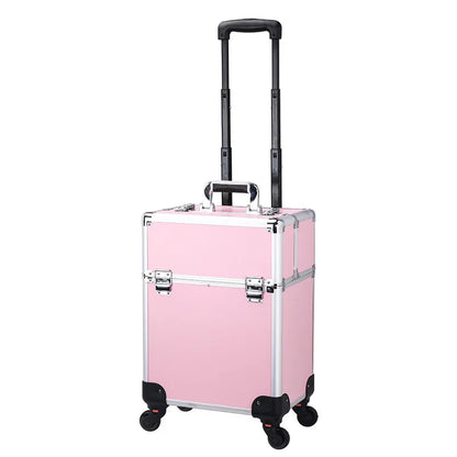 Professional Nail Art Case Rolling Makeup Case Beauty Equipment Storage Cart Wheels for Hairstyling Tools Kit Makeup Box