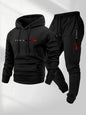 2025 letter printed sportswear set men's hooded sweatshirt long pants set spring and autumn winter warm suit