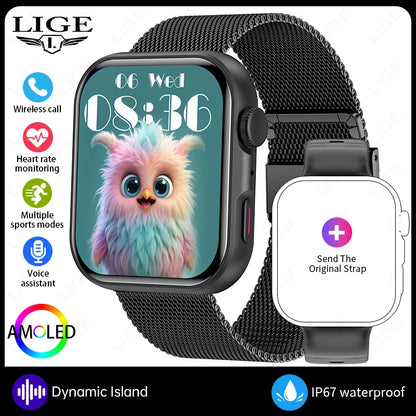 LIGE 1.83" HD Screen Smart Watch For Man Women Bluetooth Call Sports Fitness Heart Rate Blood Oxygen Monitor Men Smartwatch 2026