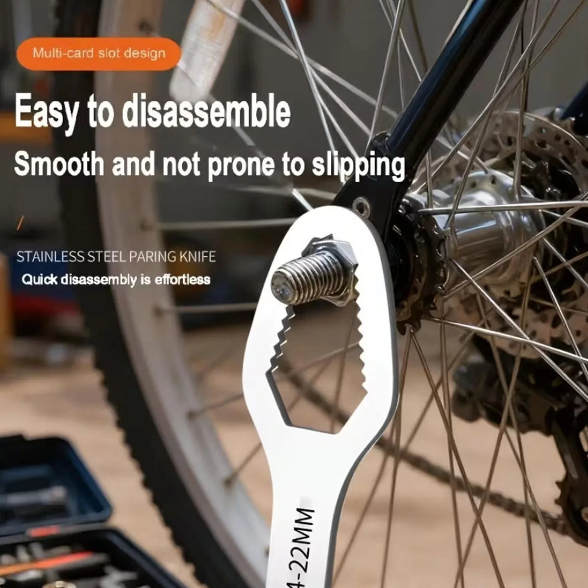 PINMOAP 1PC Multi Functional Wrench With Adjustable Self Tightening Double Head Wrench Convenient Tool For Cars Bicycles Homes