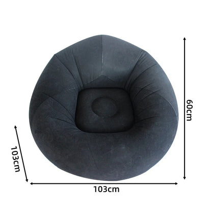 Portable Inflatable Sofa Soft Indoor Bedroom Lounge Bean Bag Chair Outdoor Camping Lazy Seat Round Single Inflatable Sofa