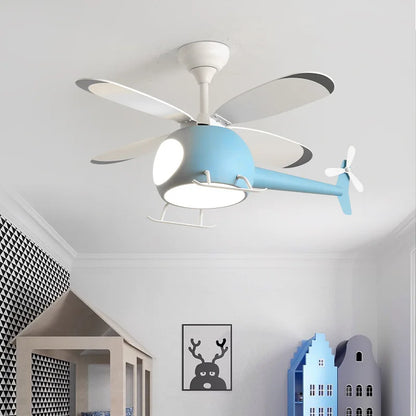 Modern Creative Cartoon Plane Fan Light Simple Decor LED Ceiling Lamp for Children's Room Beroom Led Fan Lights