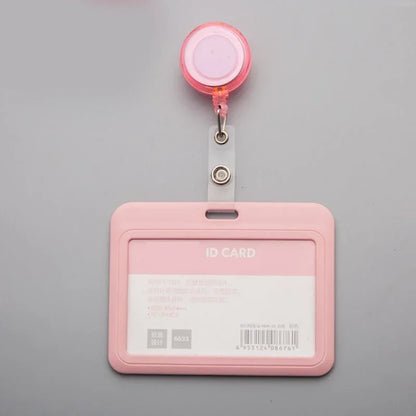 Women Student Credit Card Cover Case Pouch Creative Transparent Retractable Nurse Badge Doctor ID Card Holder Clip Badge