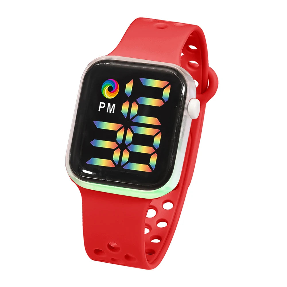 Children's Smart Electronic Watch LED Colorful Glowing Touch Screen Student Sports Watch Boys and Girls Festival Gift