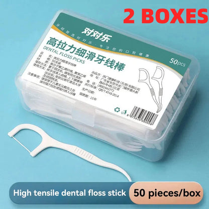 High-tensile fine-grained dental floss stick disposable plastic toothpick dental floss portable dental floss box dental floss st