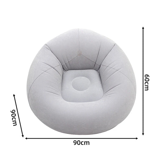 Portable Inflatable Sofa Soft Indoor Bedroom Lounge Bean Bag Chair Outdoor Camping Lazy Seat Round Single Inflatable Sofa